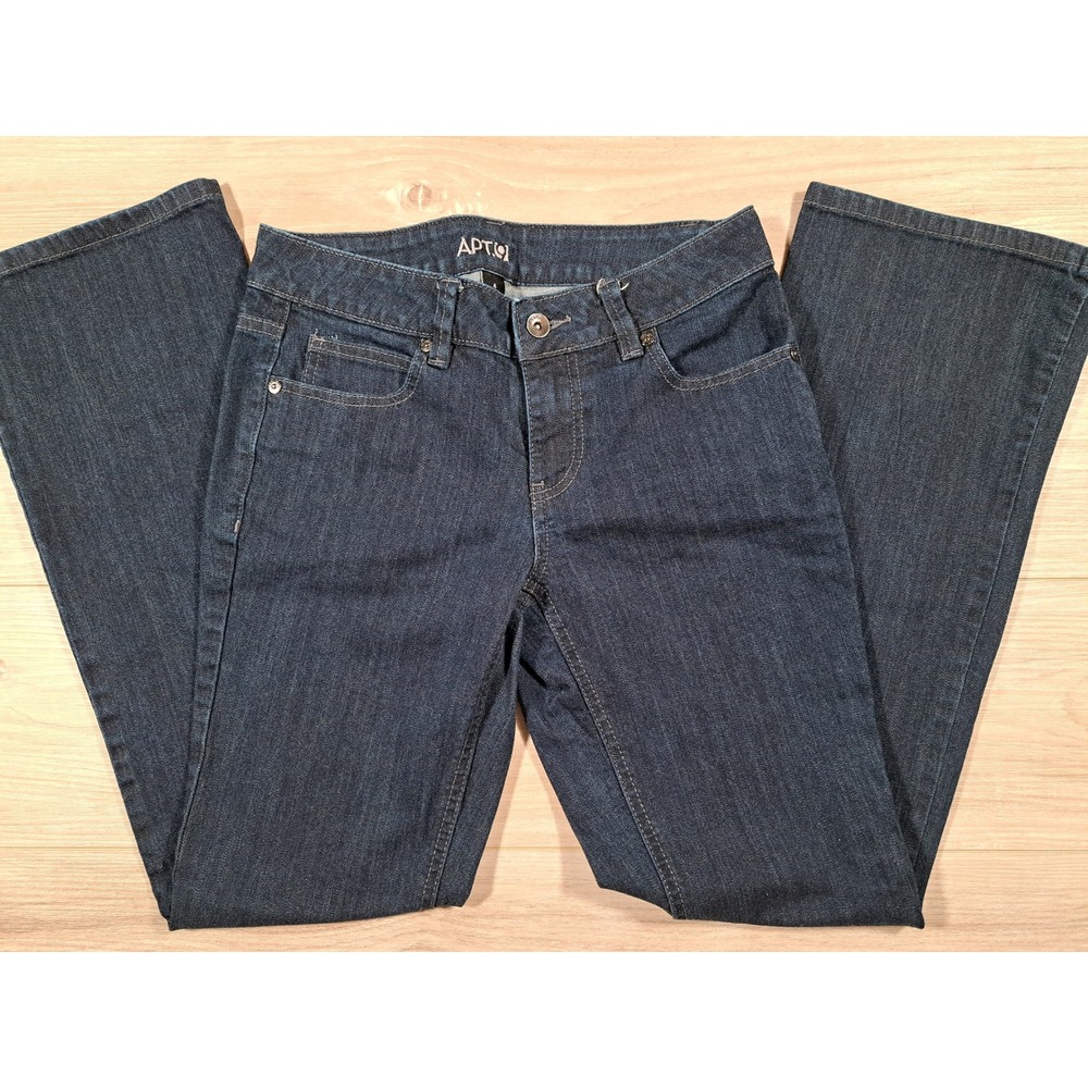 Apt. 9 Maxwell Fit Bootcut Jeans Womens 4 Dark Wash Denim Stretch Mid Rise